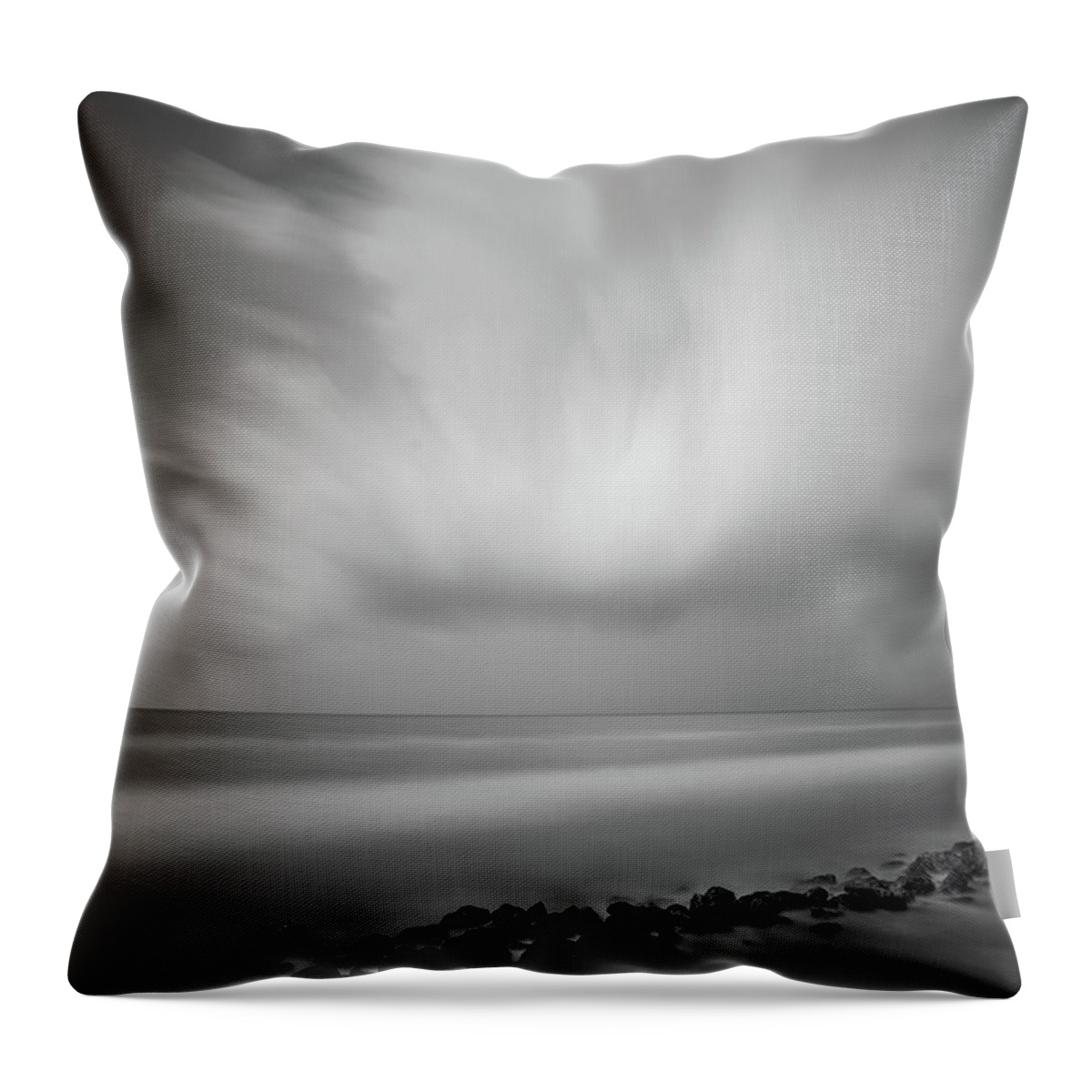 Long Exposure Throw Pillow featuring the photograph Ocean and Clouds by Todd Aaron