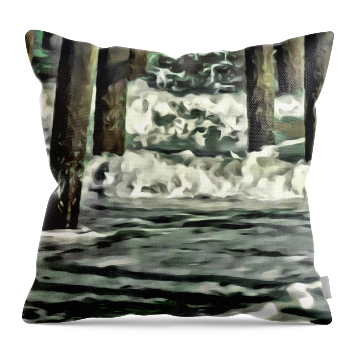 Ocean Dreams Throw Pillow featuring the painting Ocean Dreams by Marian Lonzetta