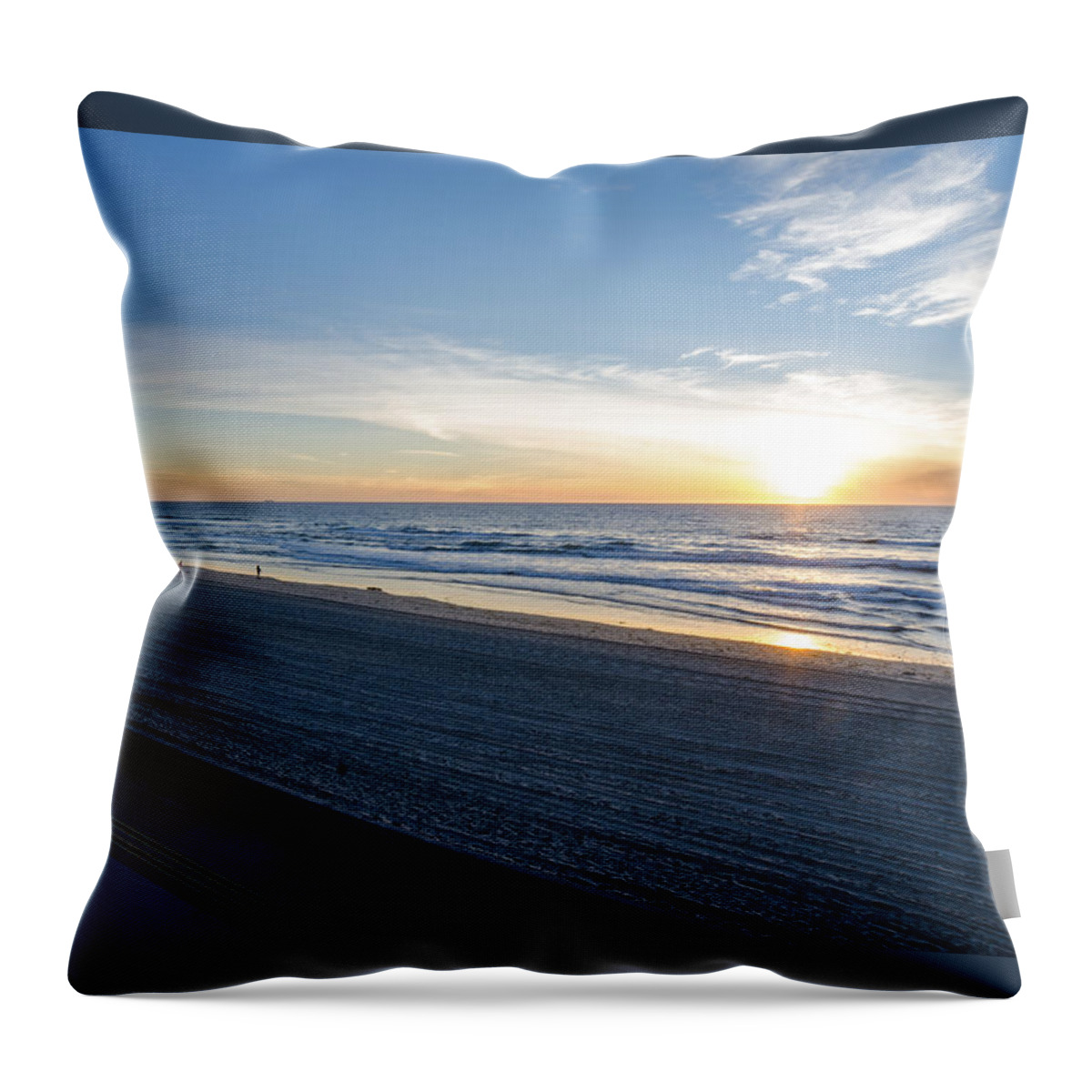 Ocean Front Walk Throw Pillow featuring the photograph Ocean Front Walk by Susan McMenamin