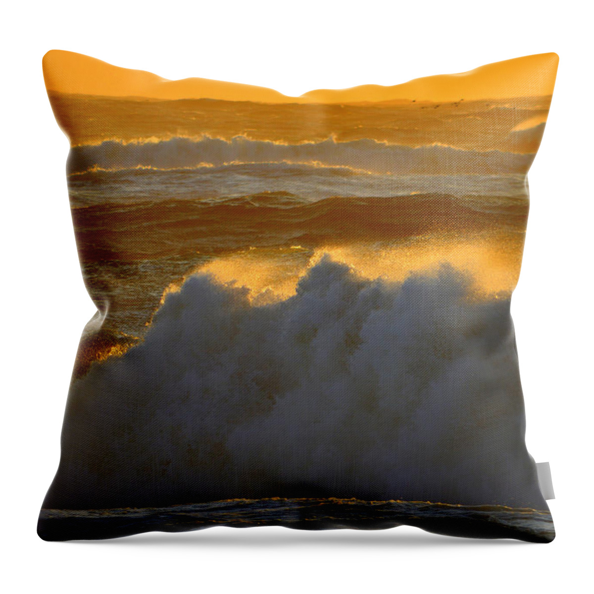 Ocean Throw Pillow featuring the photograph Ocean Fury - Cape Cod National Seashore by Dianne Cowen Cape Cod Photography