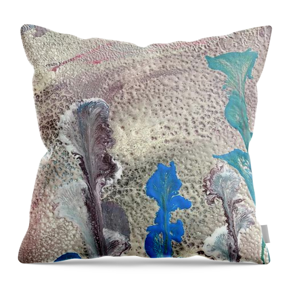 Acrylic Throw Pillow featuring the painting Ocean Life by Beverly Johnson