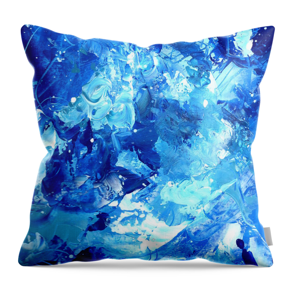 Acrylic Throw Pillow featuring the painting Ocean by Marcy Brennan