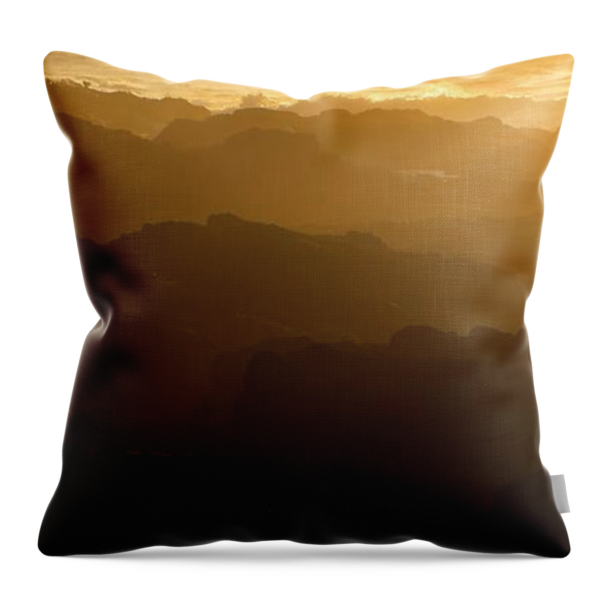 Ocean Rocks And Spraying Mist Throw Pillow featuring the photograph Ocean Mist  by Michael Ramsey