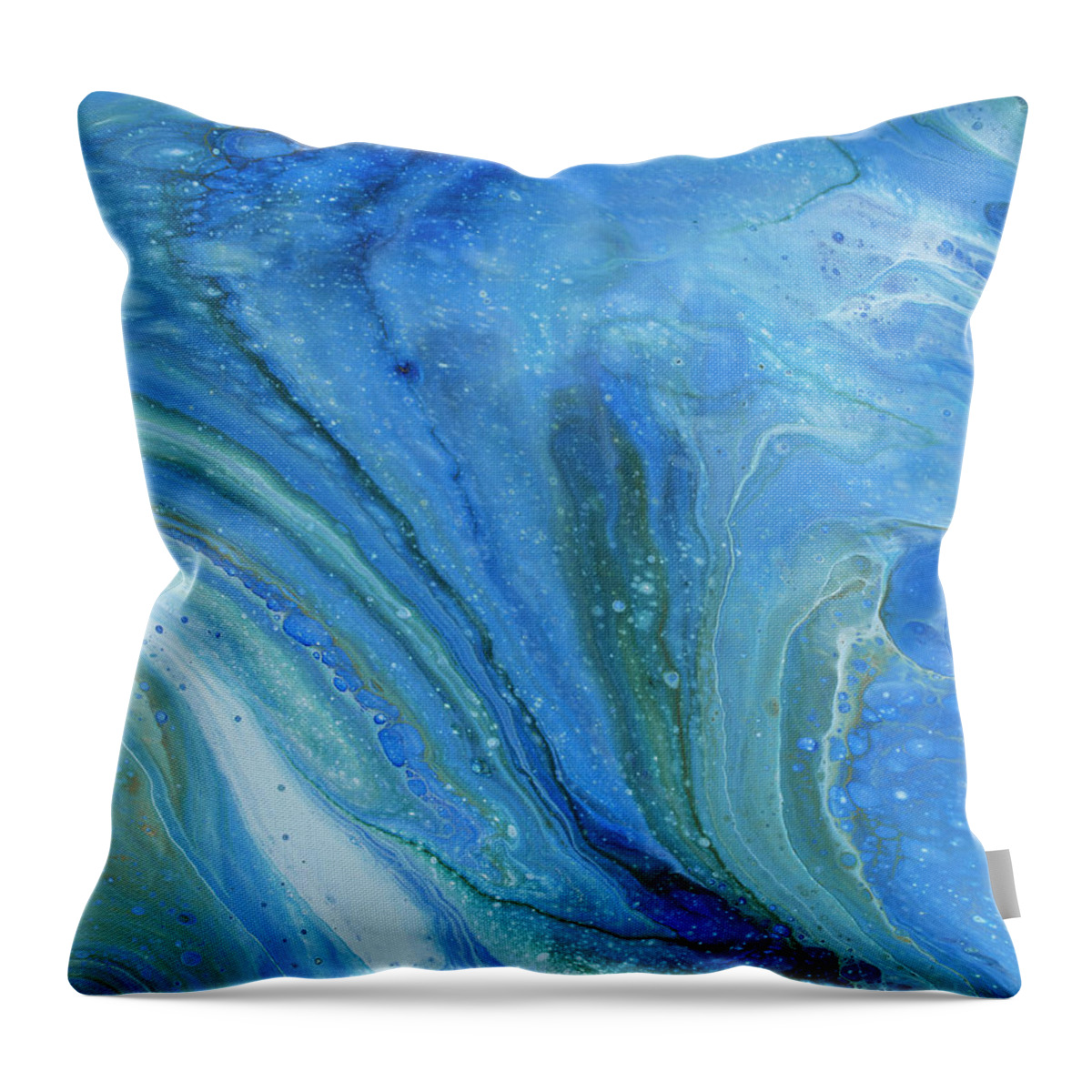 Abstract Throw Pillow featuring the painting Ocean Motion by Darice Machel McGuire