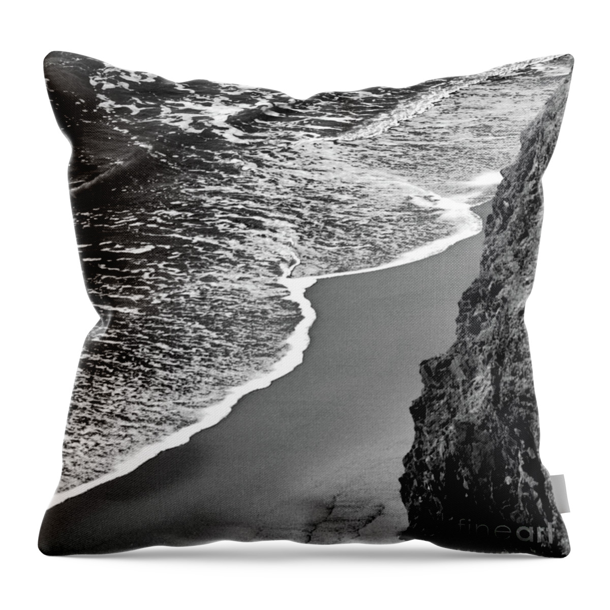 Ocean Throw Pillow featuring the photograph Ocean Wave on Shore by Kimberly Blom-Roemer