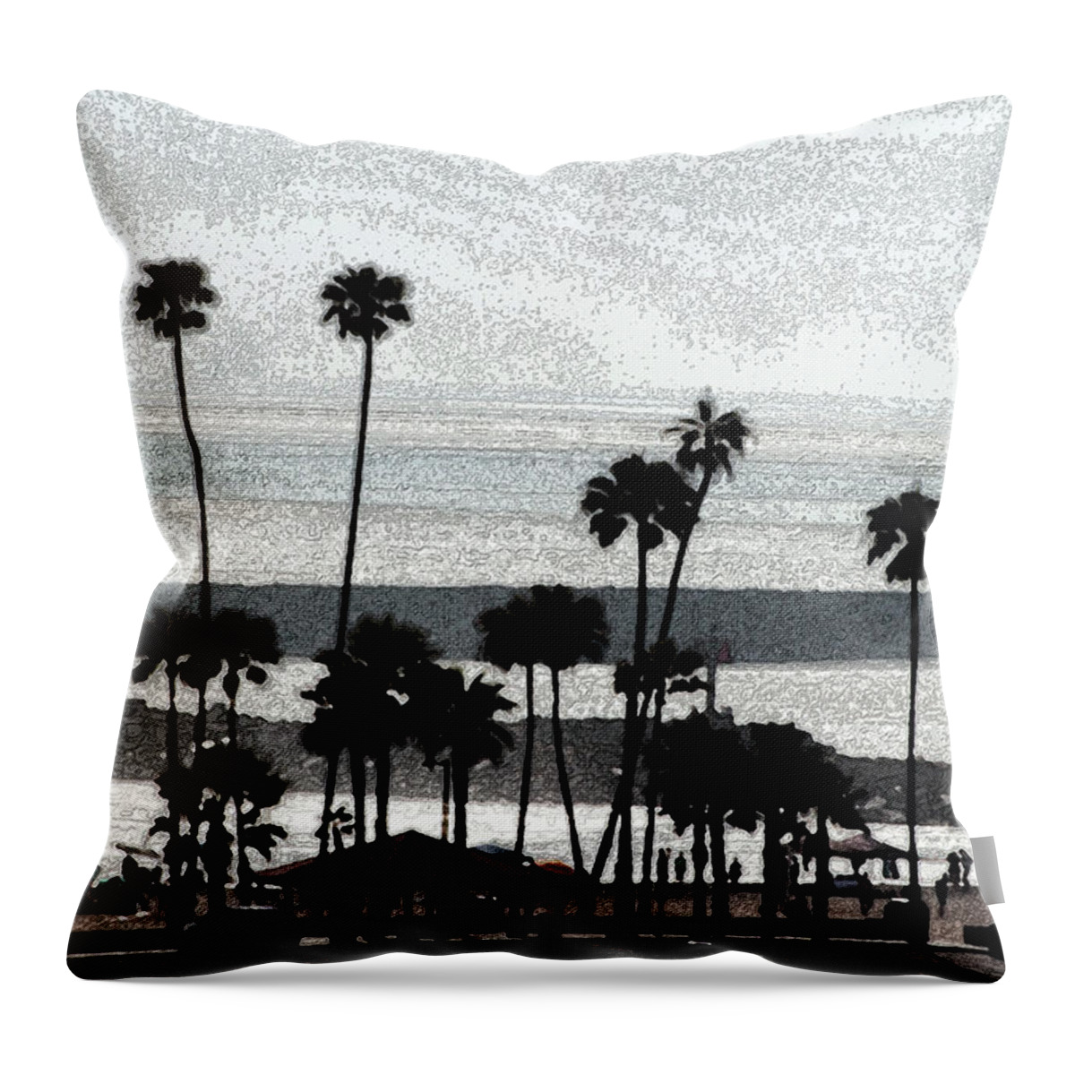 Oceanside Beach And Bay Throw Pillow featuring the photograph Oceanside Beach And Bay by Tom Janca
