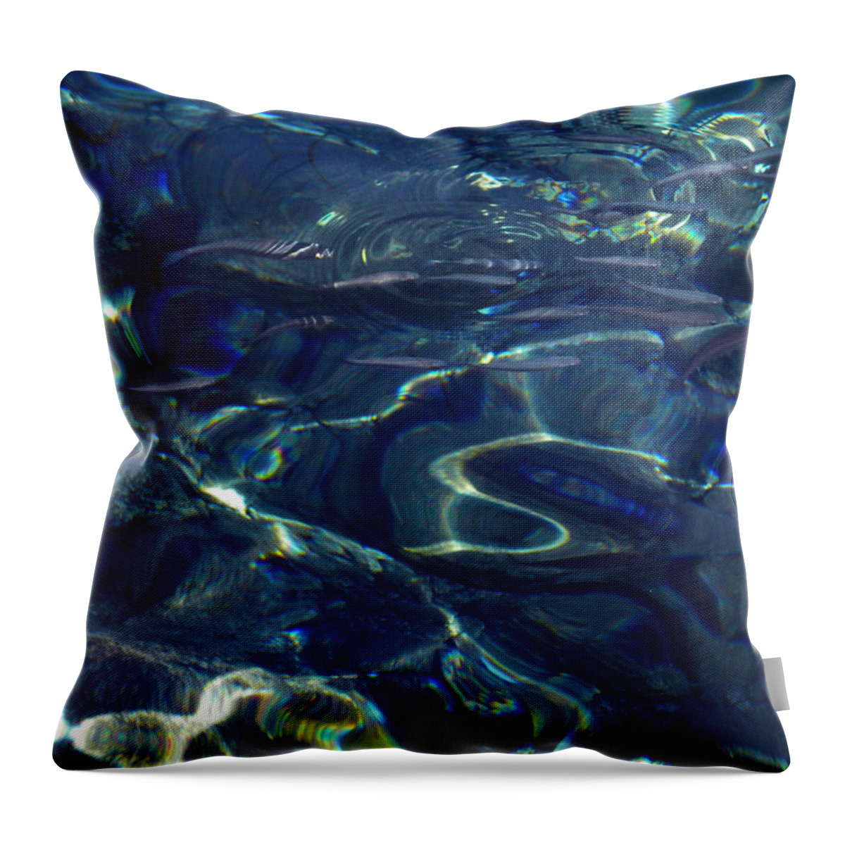 Colette Throw Pillow featuring the photograph Ocean water reflections.Santorini Island Greece by Colette V Hera Guggenheim