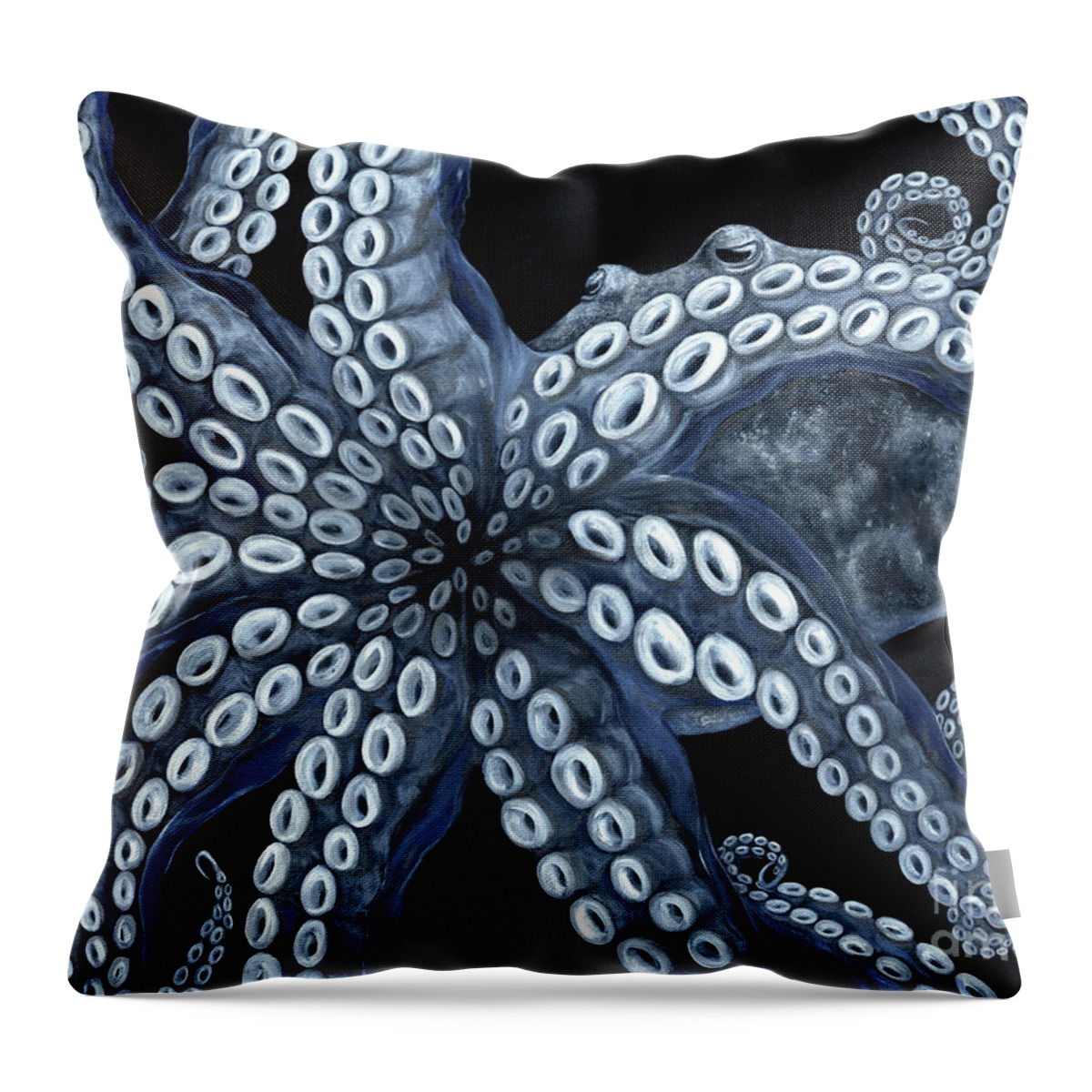 Octopus Throw Pillow featuring the painting Octopoda by JoAnn Wheeler