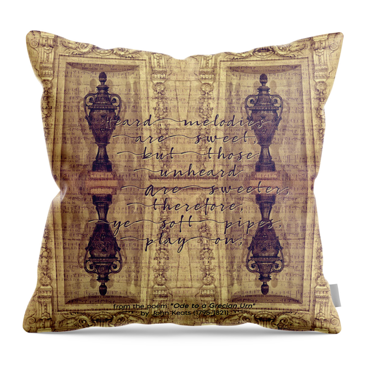 Ode To A Grecian Urn Throw Pillow featuring the photograph Ode to a Grecian Urn Palais Garnier Paris France by Beverly Claire Kaiya