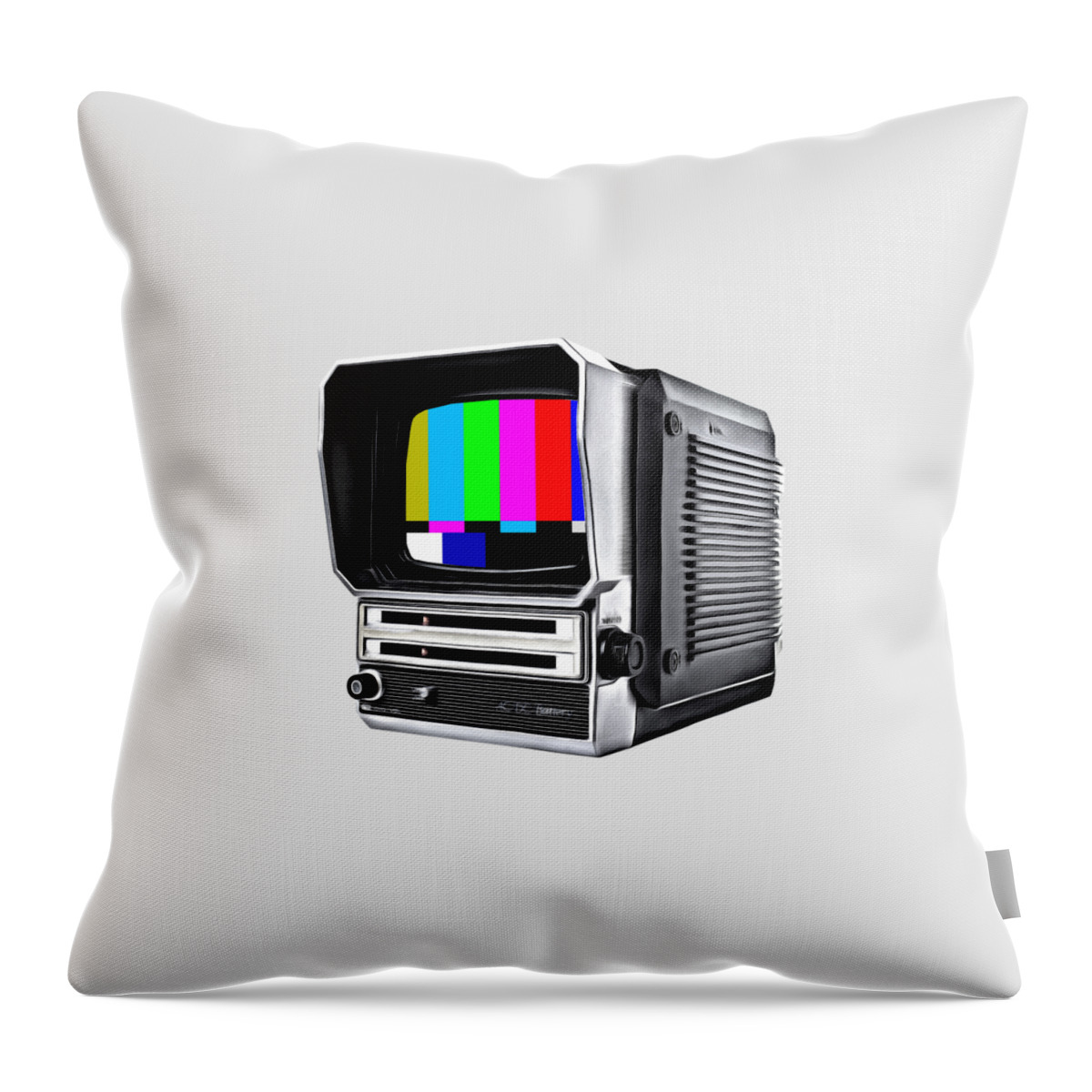 Tv Throw Pillow featuring the photograph Off Air Tee by Edward Fielding