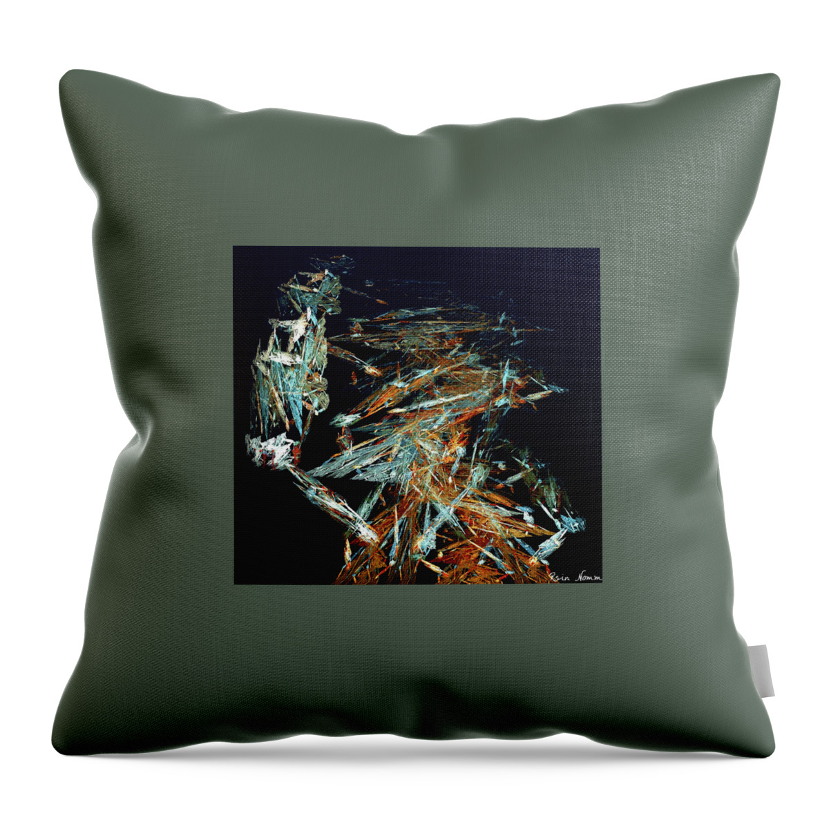  Throw Pillow featuring the digital art Off the Tracks by Rein Nomm
