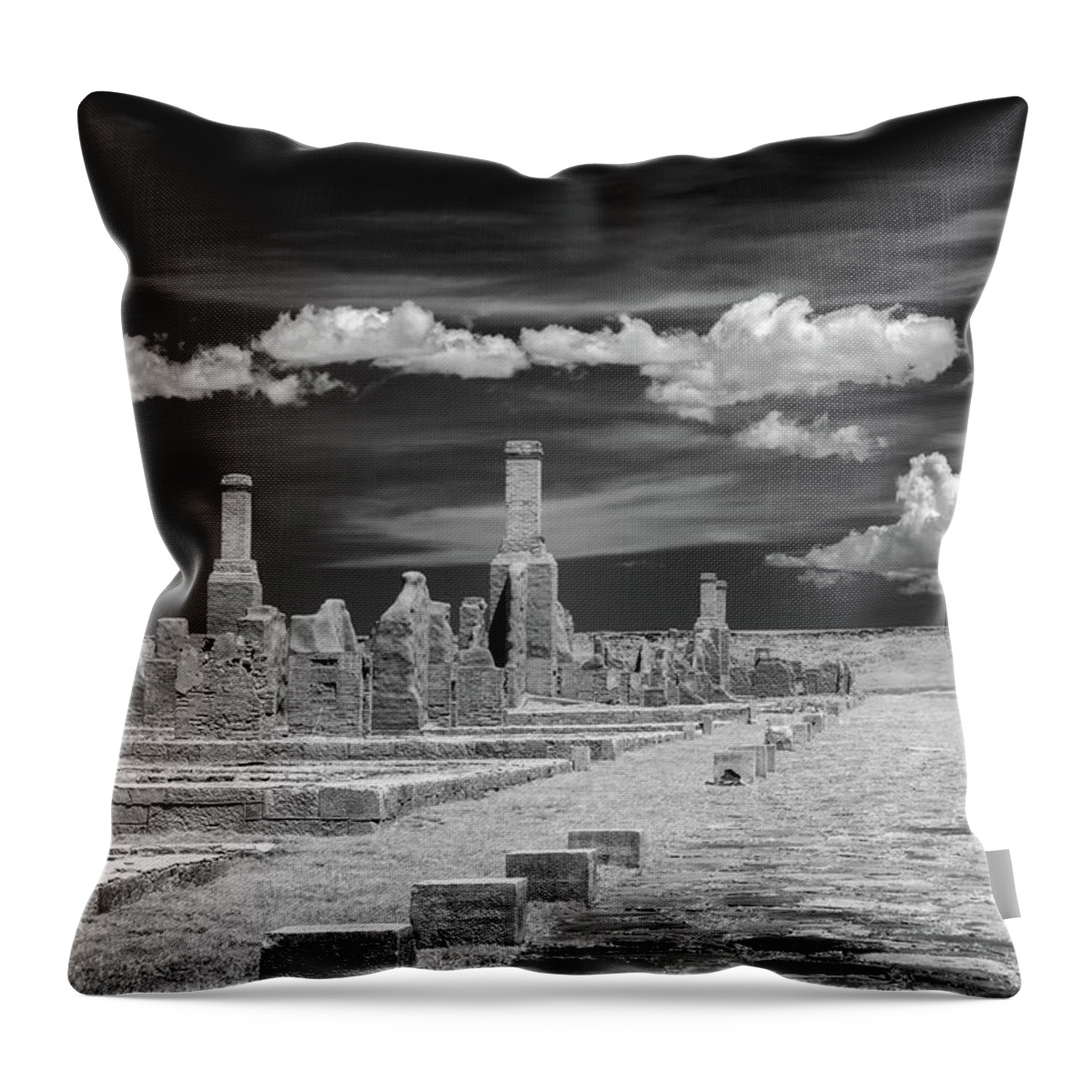 Fort Union Throw Pillow featuring the photograph Officers Quarters by James Barber