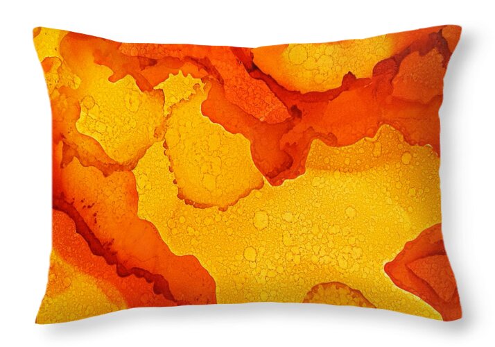 Tropical Throw Pillow featuring the painting OJ by Angela Treat Lyon