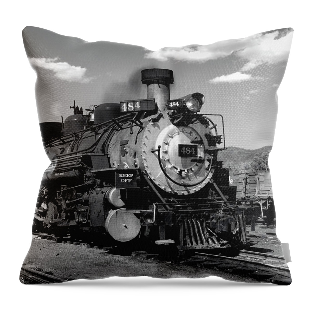 Trains Throw Pillow featuring the photograph Old 484 I by Ron Cline