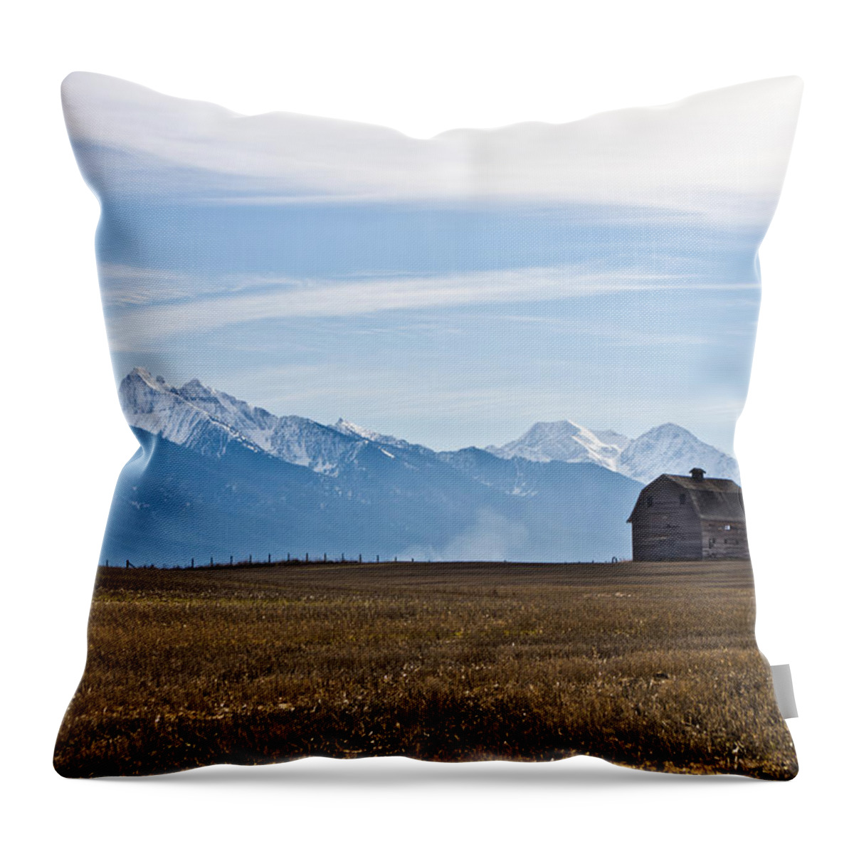 Montana Throw Pillow featuring the photograph Old Barn, Mission Mountains by Jedediah Hohf
