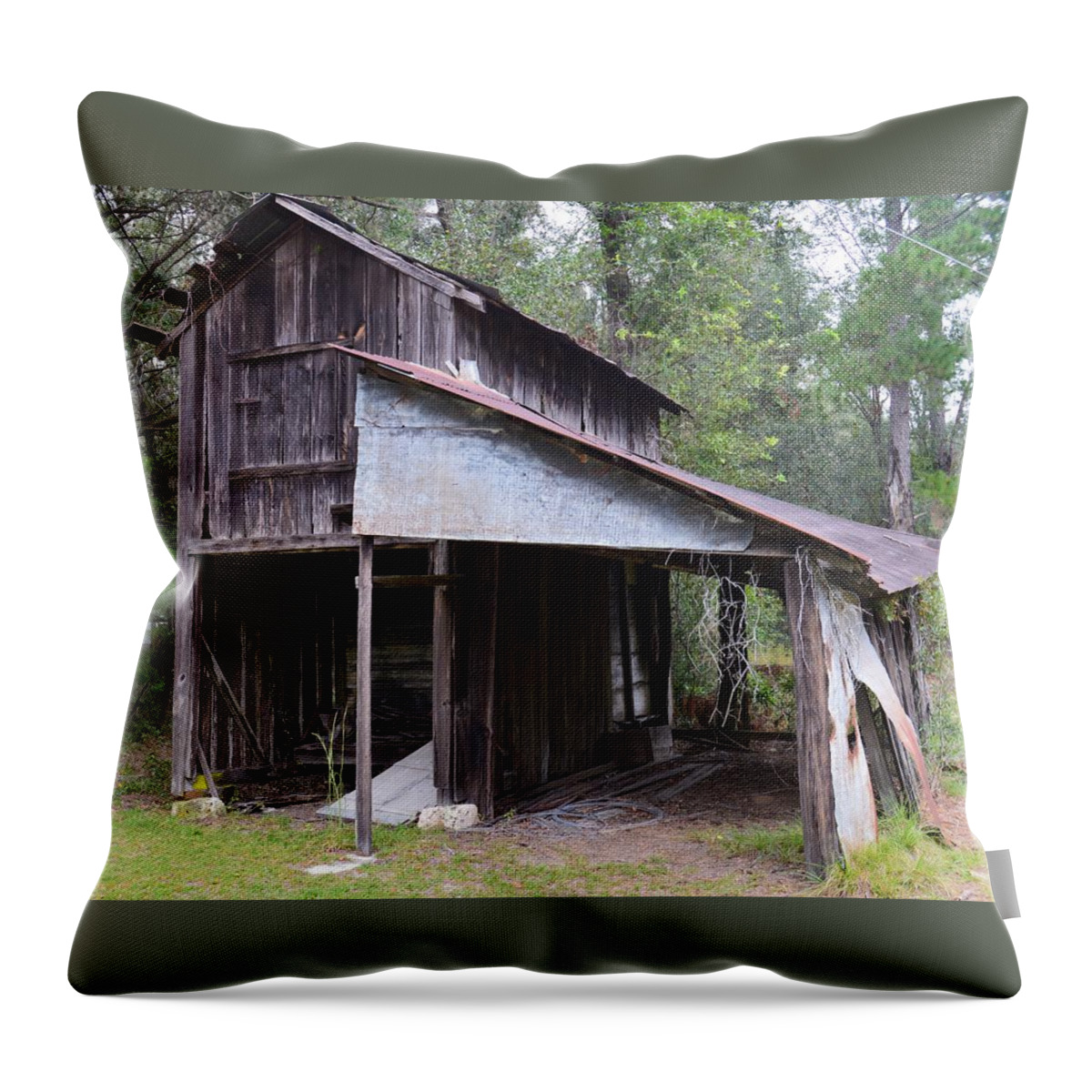 Old Barn Throw Pillow featuring the photograph Old Barn by Warren Thompson