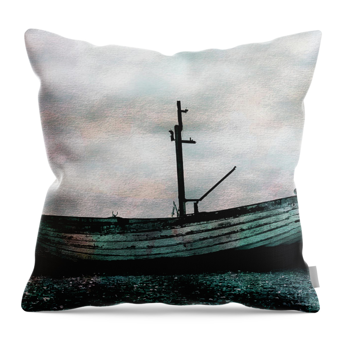 Old Throw Pillow featuring the photograph Old Boat at Aldeburgh by John Paul Cullen