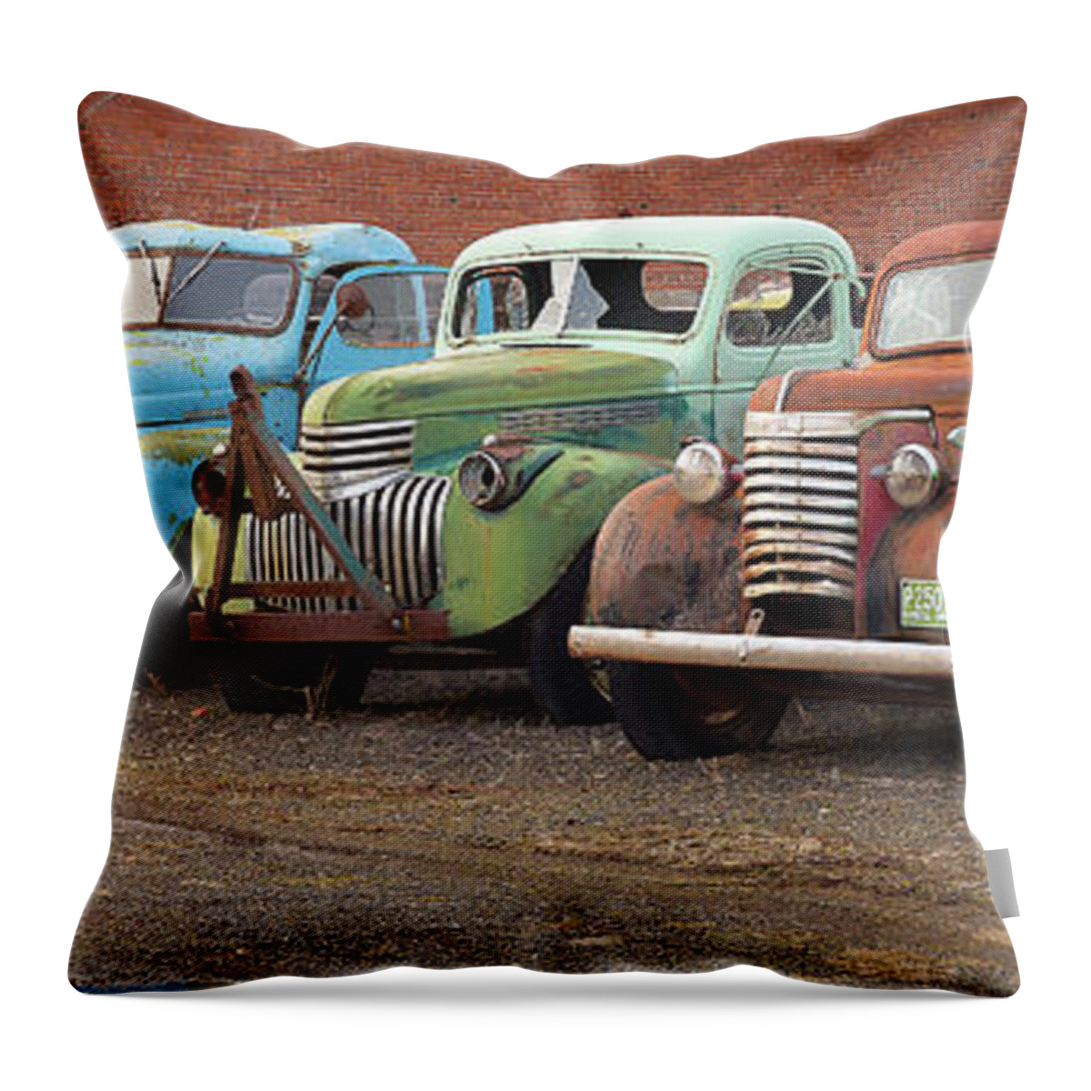 Dave's Old Truck Rescue Throw Pillow featuring the photograph Old Buddies by Idaho Scenic Images Linda Lantzy