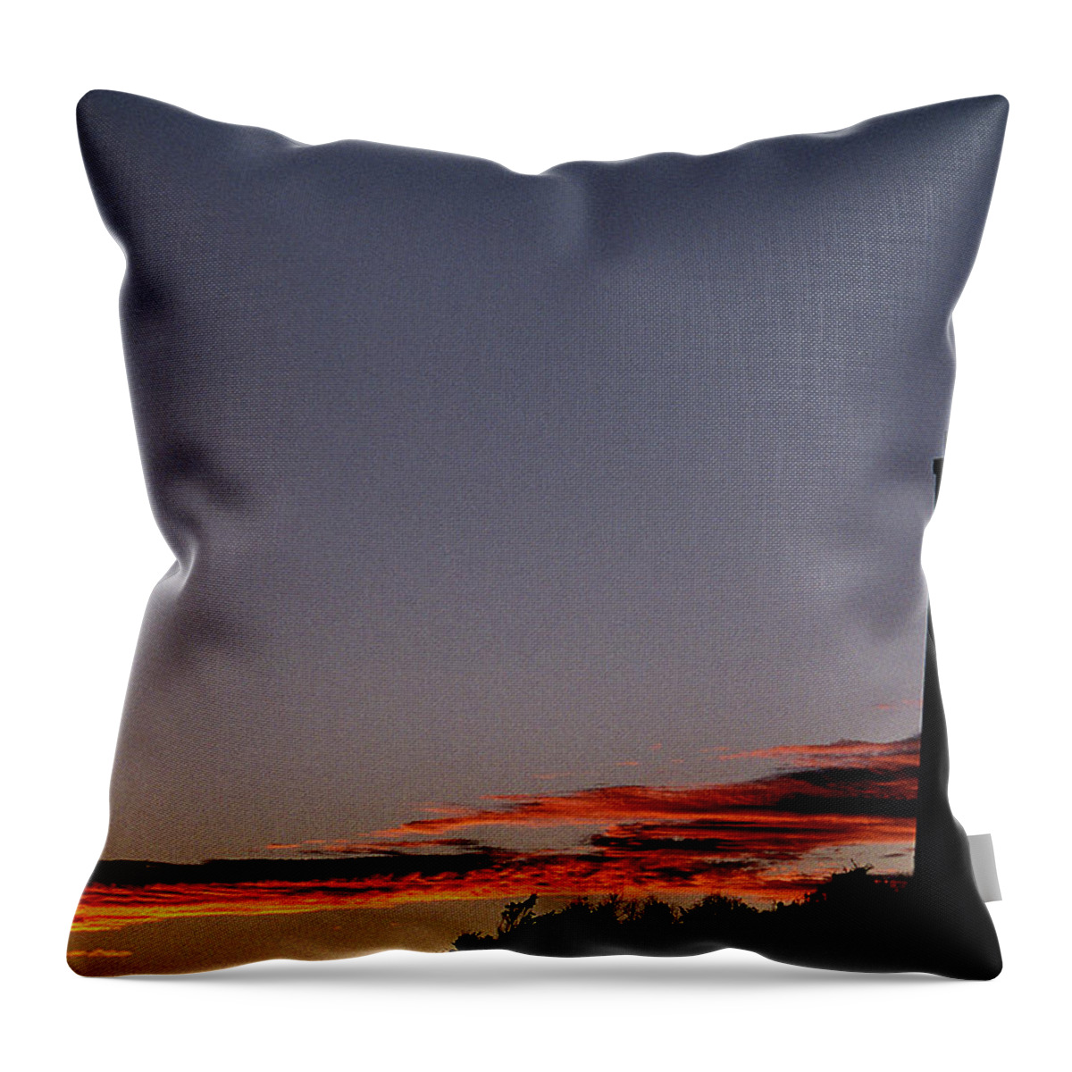 Lighthouses Throw Pillow featuring the photograph Old Cape Henry Sunrise by Skip Willits
