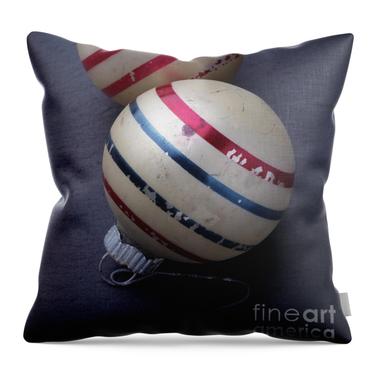 Christmas Throw Pillow featuring the photograph Old Christmas Ornaments by Edward Fielding