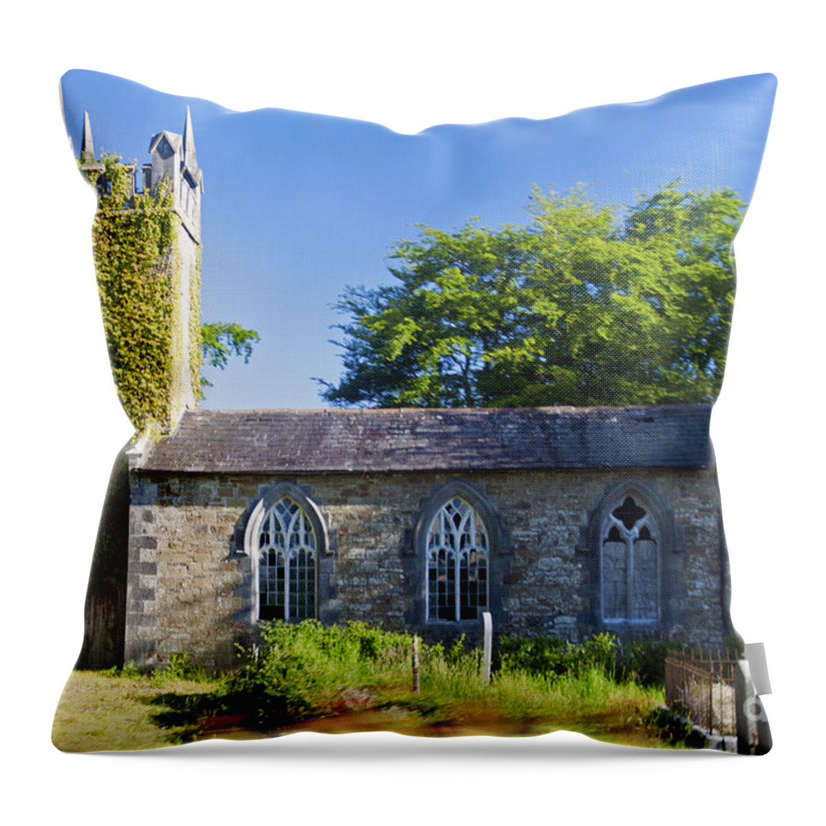 Old Church Throw Pillow featuring the photograph Old Church Ireland DAY 8 by Cindy Murphy - NightVisions 