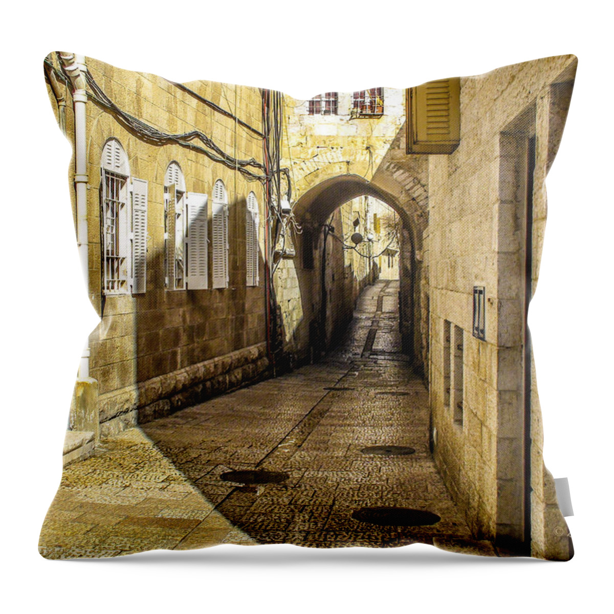 Jerusalem Israel Throw Pillow featuring the photograph Shabbat Day of Rest Jerusalem Israel by Brian Tada