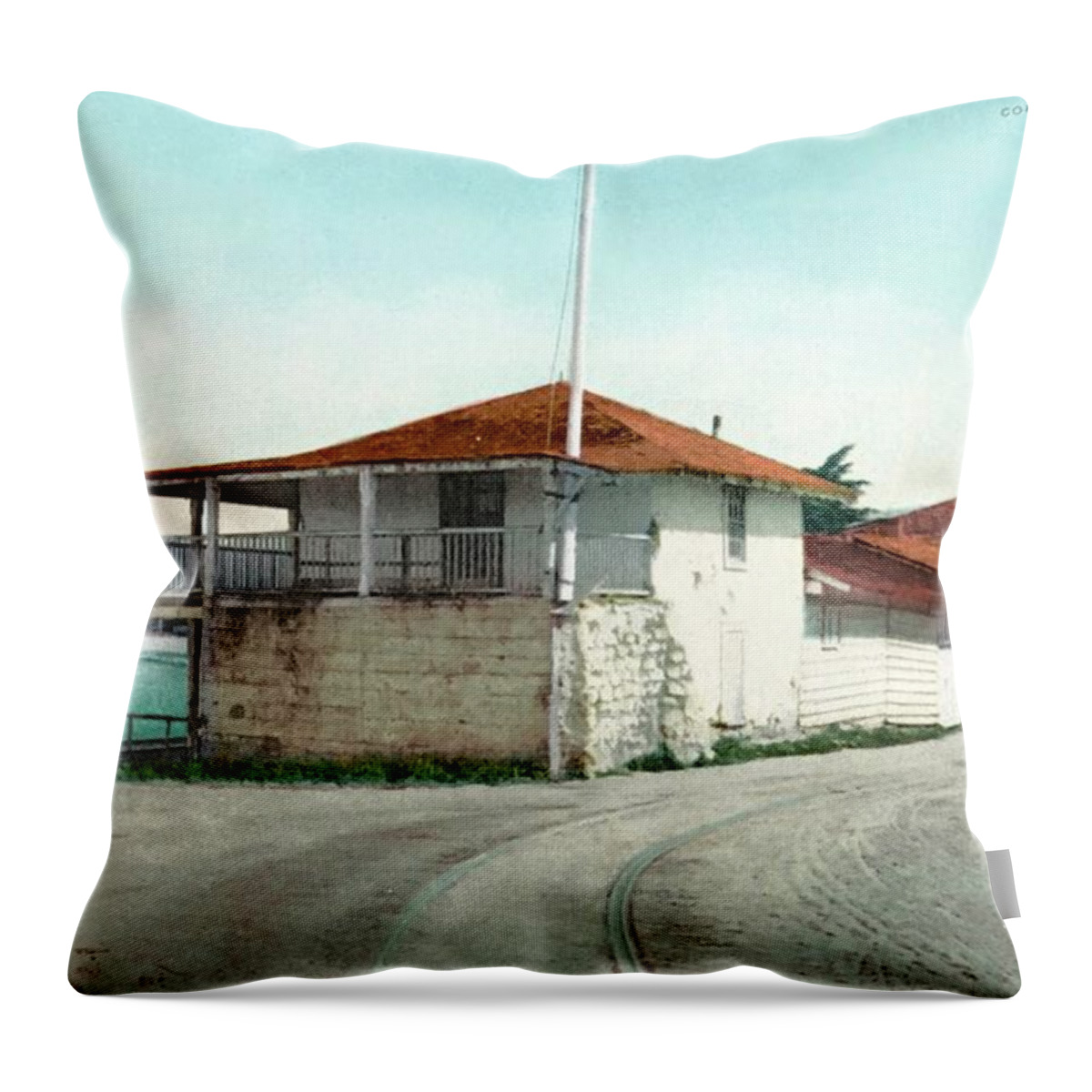 Old House Throw Pillow featuring the photograph Old Custom House, Monterey, California by Vincent Monozlay