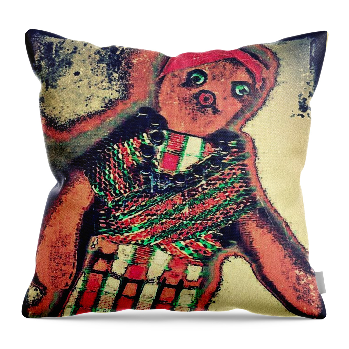 Doll Throw Pillow featuring the digital art Old Doll by Sarah Loft