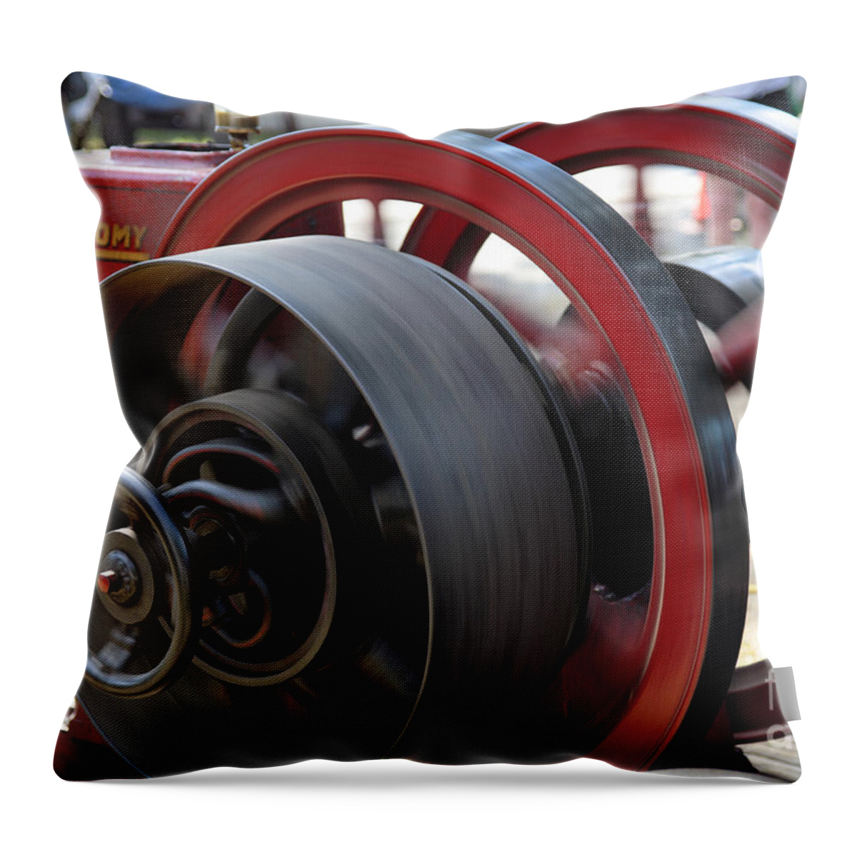 County Fair Throw Pillow featuring the photograph Old Economy Gas Engine on Display at a County Fair by William Kuta