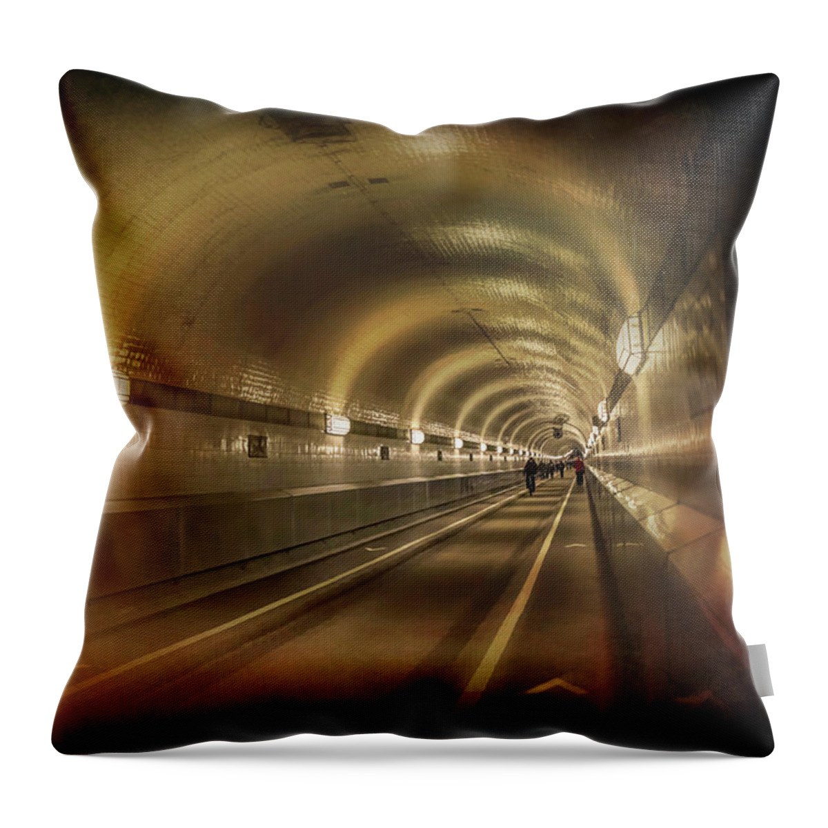 Hamburg Throw Pillow featuring the photograph Old Elbe Tunnel Hamburg by Carol Japp