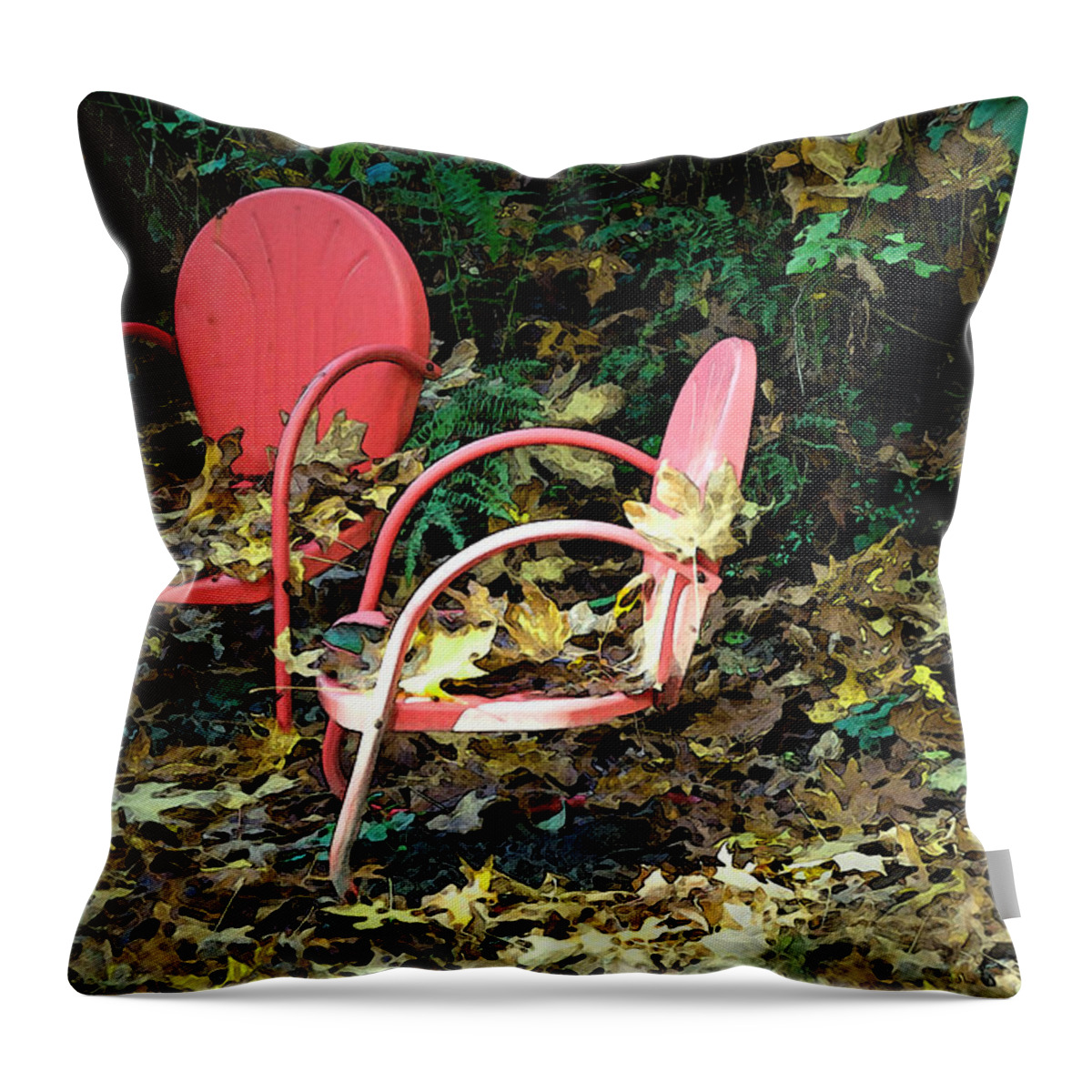 Chair Throw Pillow featuring the photograph Old Empty Chairs by Gwyn Newcombe
