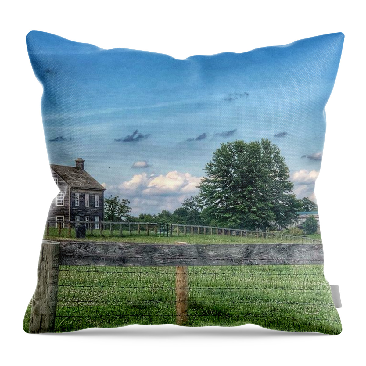 Farmhouse Throw Pillow featuring the photograph Old Farmhouse by Sumoflam Photography