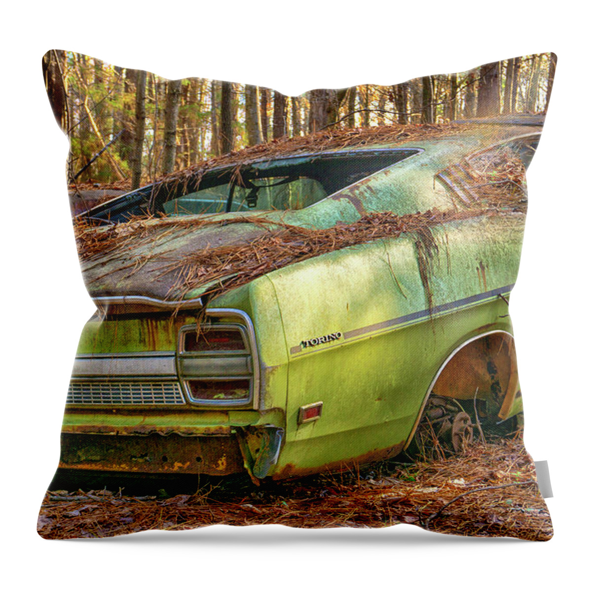 Torino Throw Pillow featuring the photograph Ford Torino by Dennis Dugan
