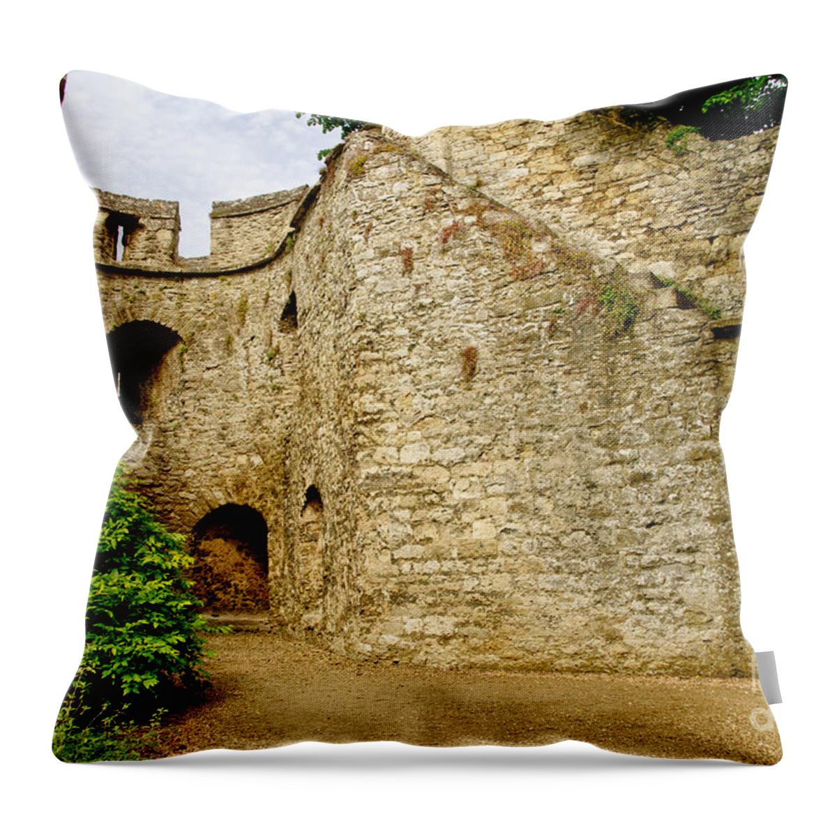 Old Wall Throw Pillow featuring the photograph Old Garden Wall. by Elena Perelman