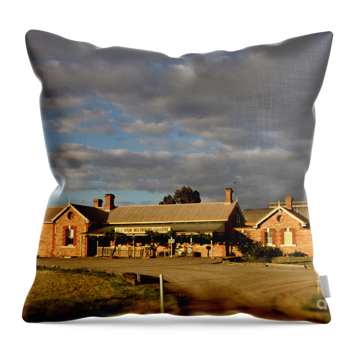 Old Ghan Railway Restaurant Throw Pillow featuring the photograph Old Ghan Railway Restaurant by Douglas Barnard