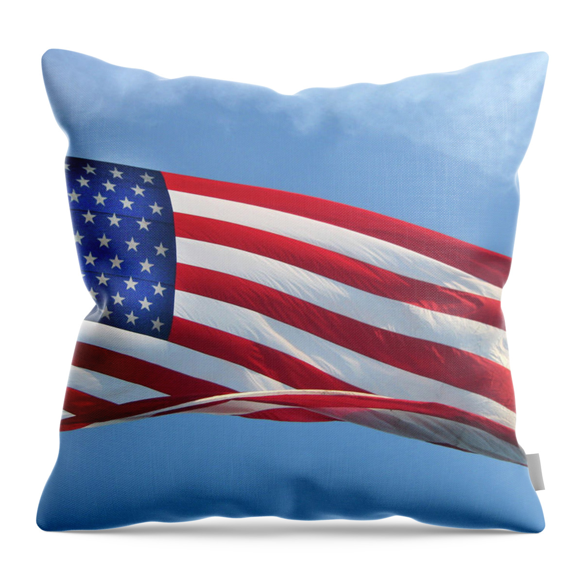 Old Glory Throw Pillow featuring the digital art Old Glory Never Fades by Gary Baird
