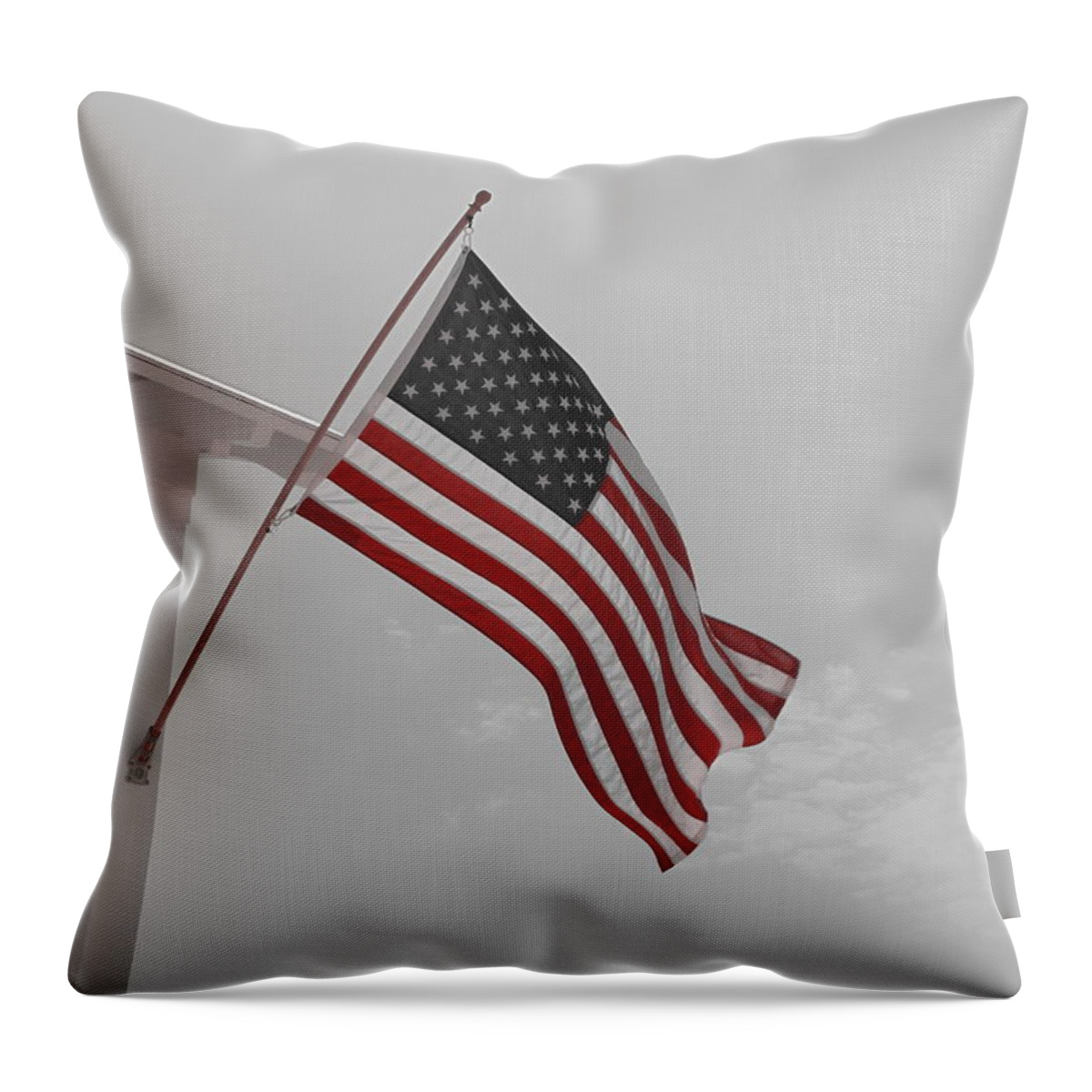 Beach Throw Pillow featuring the photograph Old Glory by Richie Parks