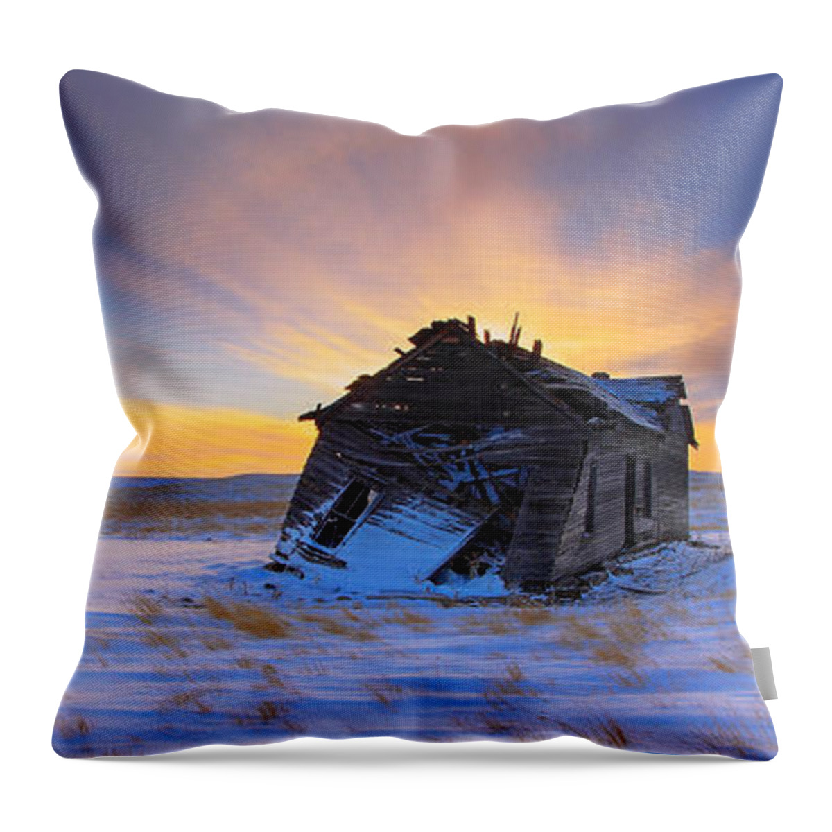 Old Barn Throw Pillow featuring the photograph Old Glow by Kadek Susanto