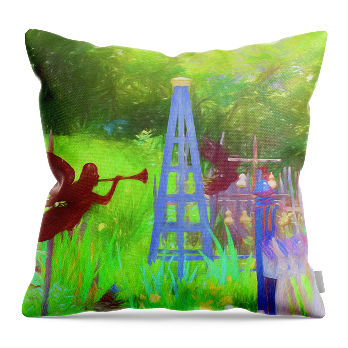 Antiques Throw Pillow featuring the digital art Old Ipswich Shoppe, Ipswich, MA by Barry Wills