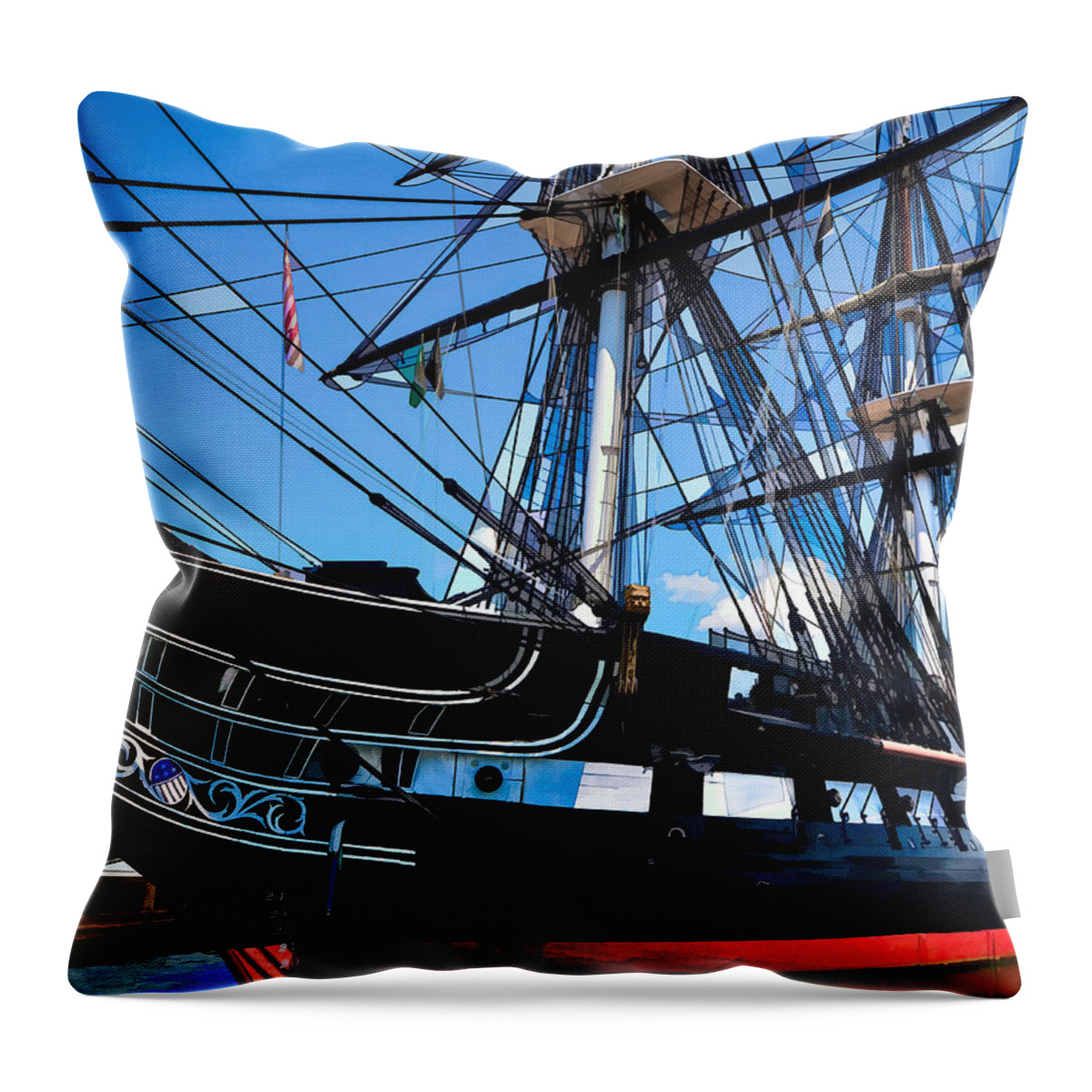 Stamp Treks Throw Pillow featuring the photograph Old Ironsides by David Thompsen