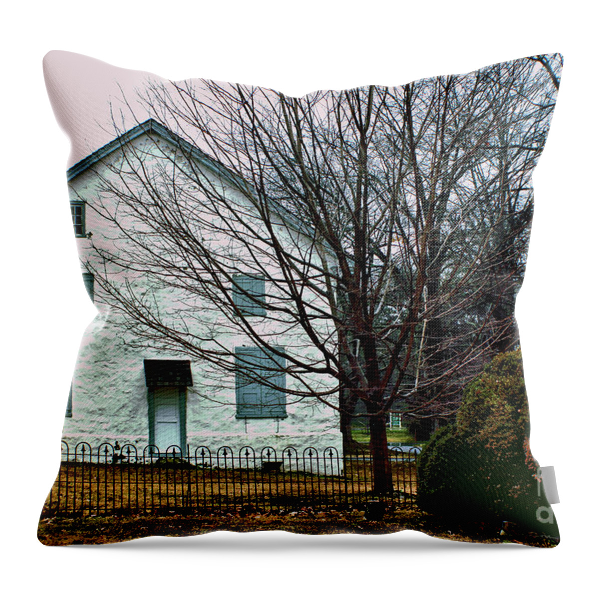 Architecture Throw Pillow featuring the photograph Old Kennett Mettinghouse by Sandy Moulder
