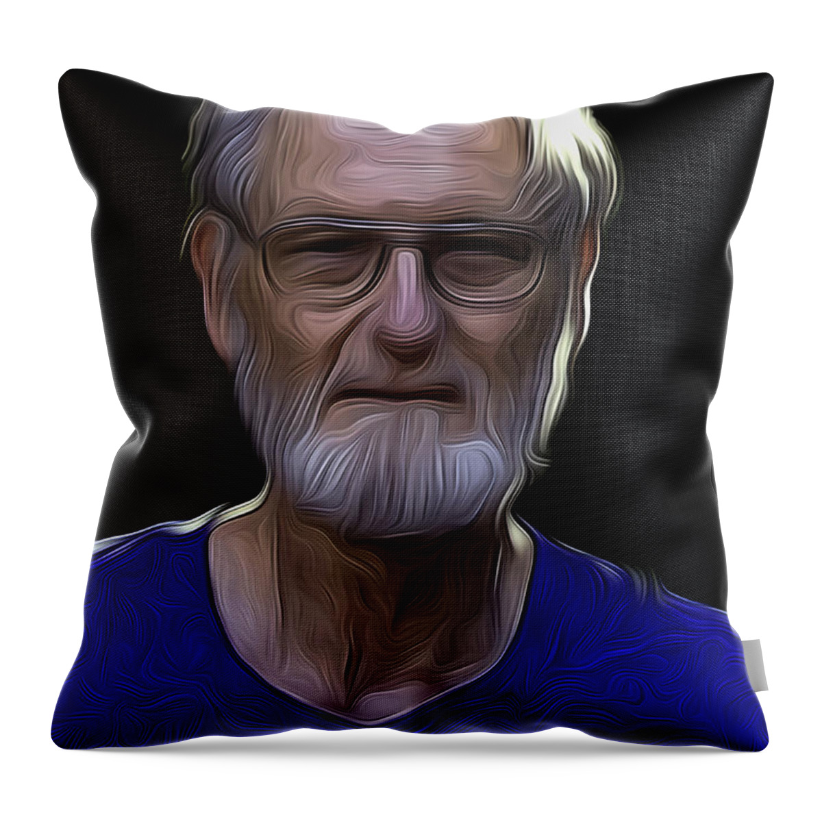 Old Men Throw Pillow featuring the digital art Old Man In Sunlight by Joe Paradis