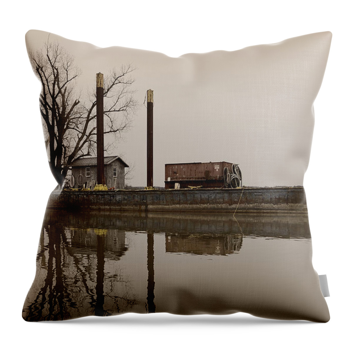 River Boat Throw Pillow featuring the photograph Old Man River by Steve L'Italien