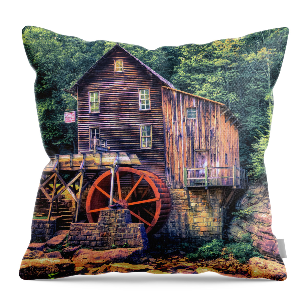 America Throw Pillow featuring the photograph Old Mill in Beckley West Virginia by Gregory Ballos