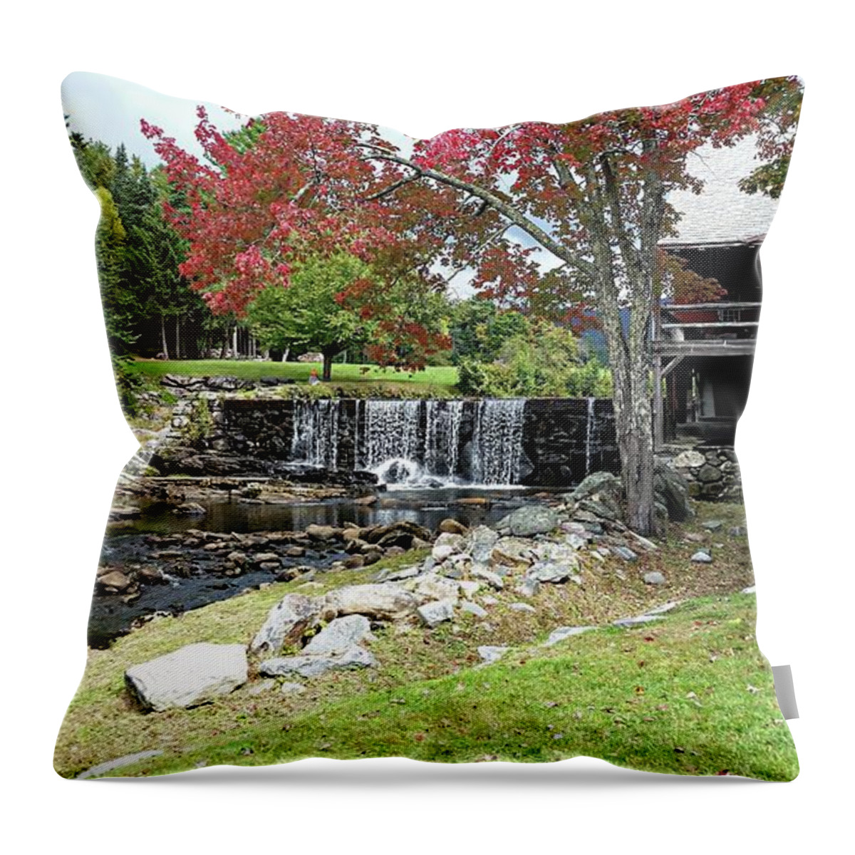 United States Throw Pillow featuring the photograph Old Mill - Weston, Vermont by Joseph Hendrix