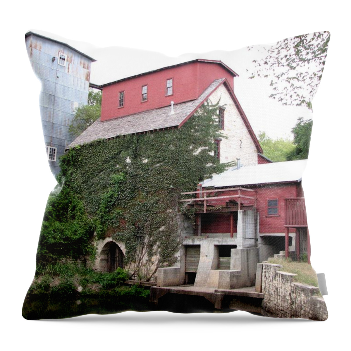 Oxford Throw Pillow featuring the photograph Old Oxford Mill by Keith Stokes