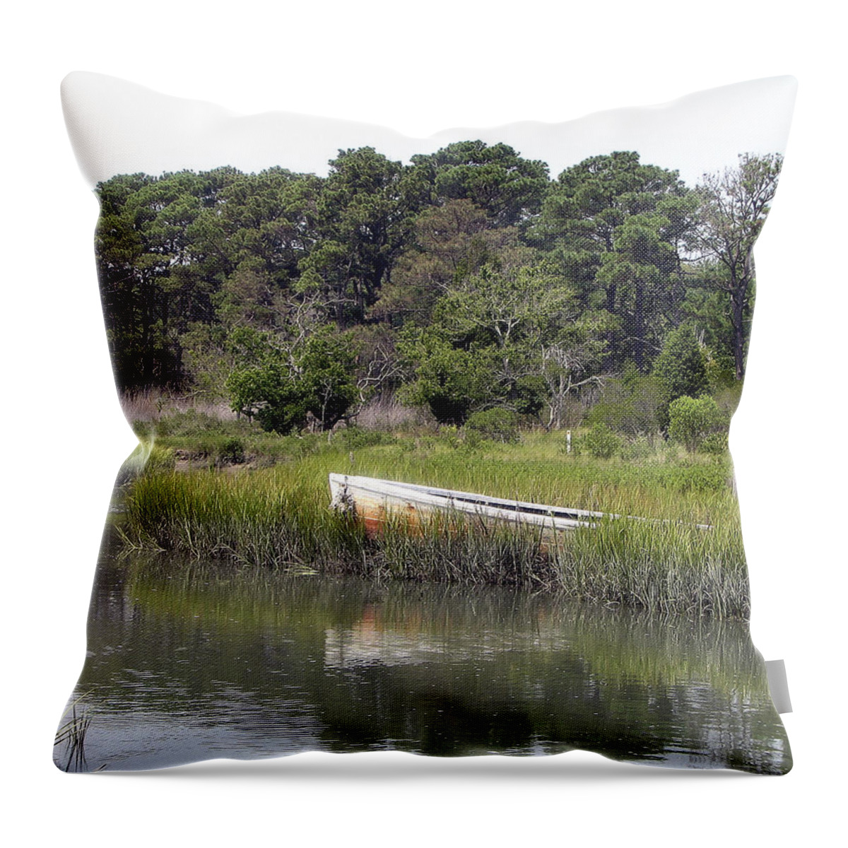 Boat Throw Pillow featuring the photograph Old Rowboat by George Jones