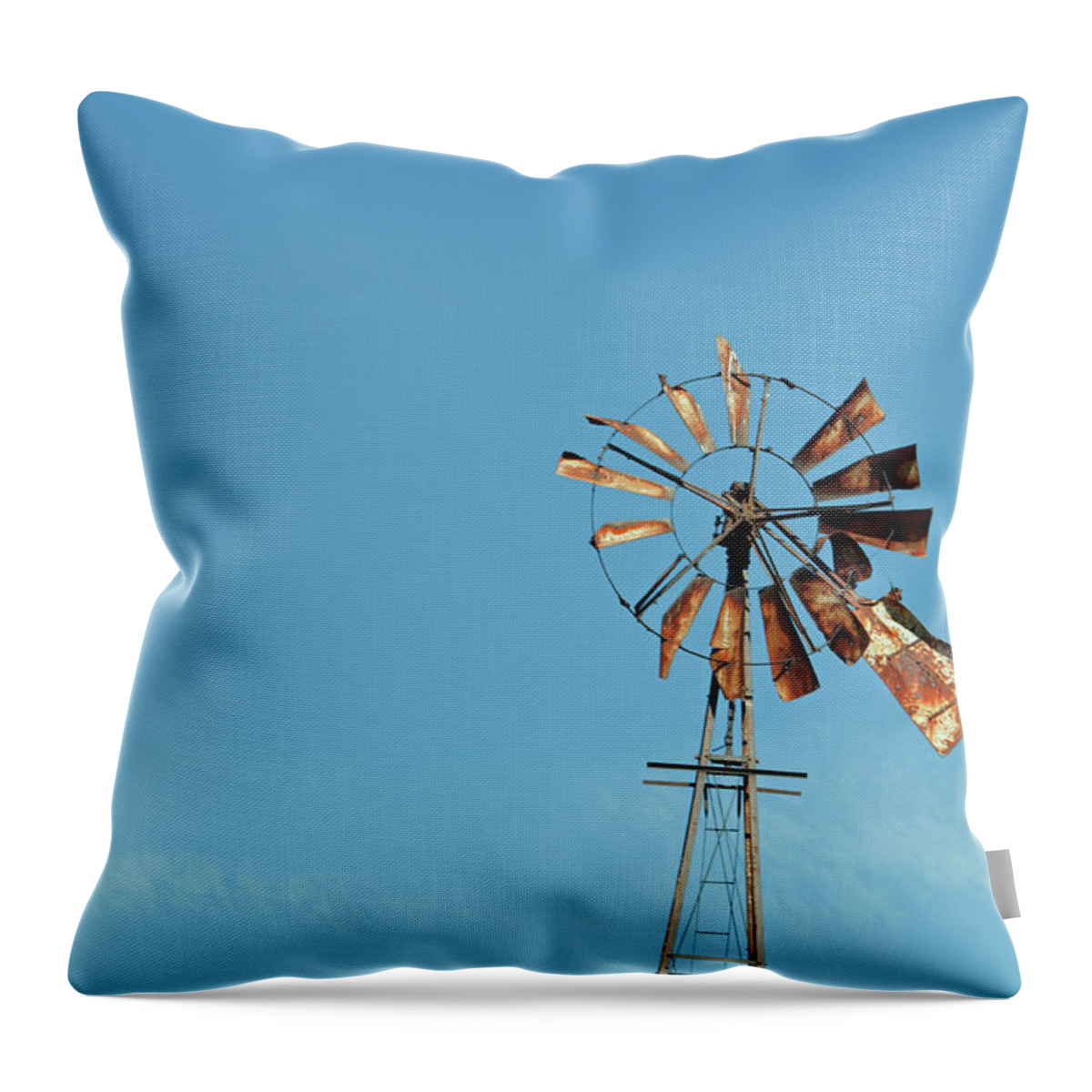 Windmill Throw Pillow featuring the photograph Old Rusty by David Arment