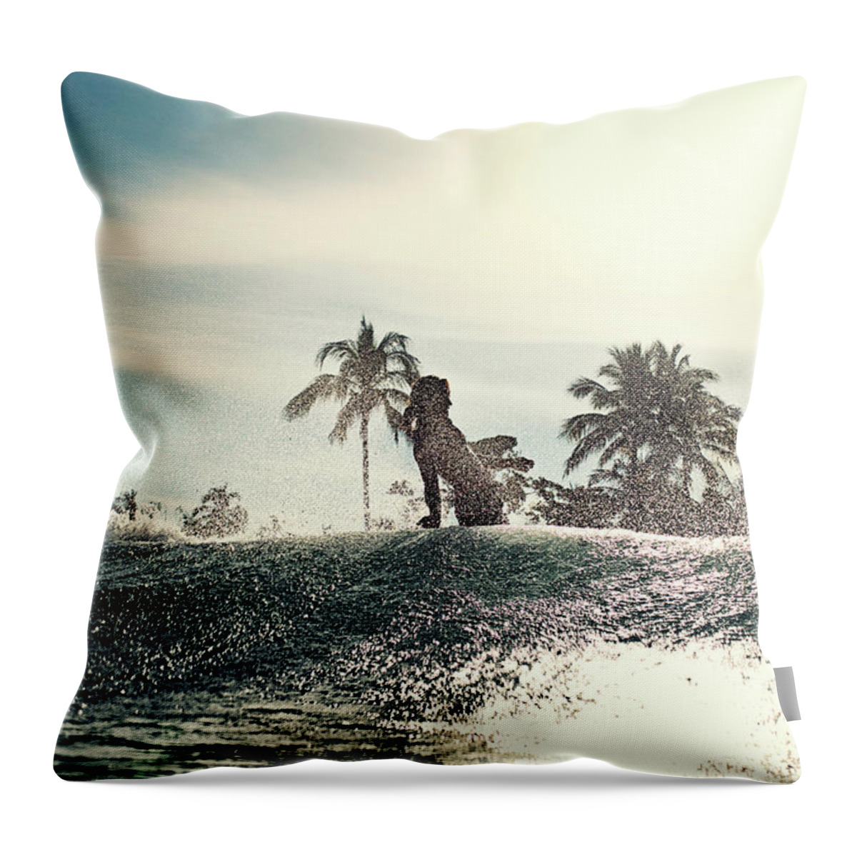 Surfing Throw Pillow featuring the photograph Old School by Nik West
