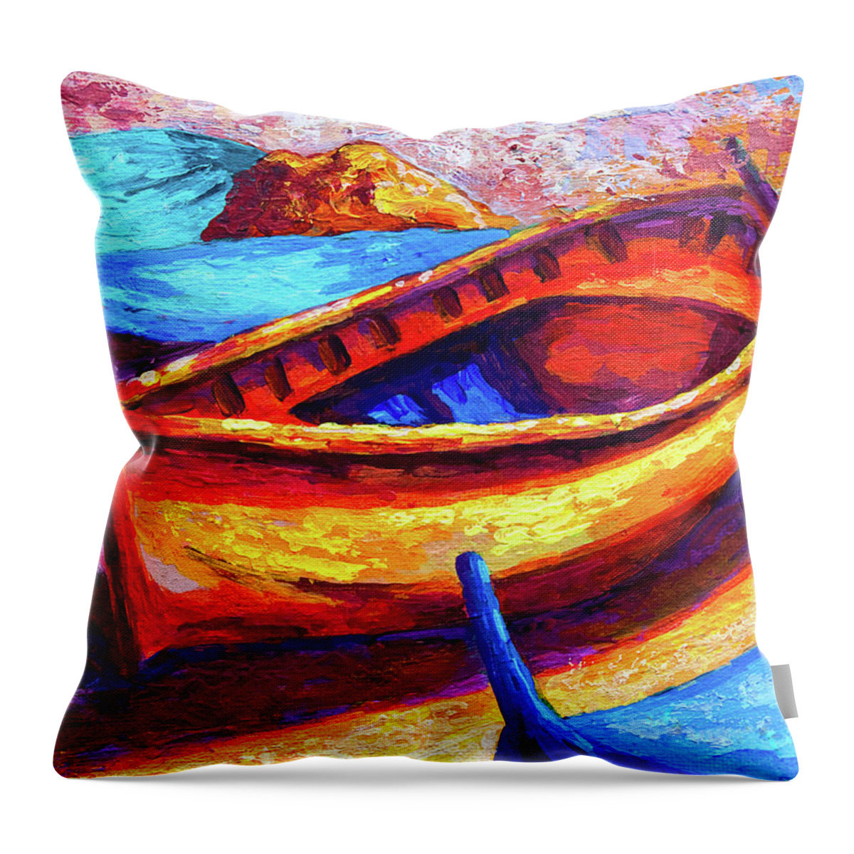 Boat Throw Pillow featuring the painting Old Soul by Marion Rose